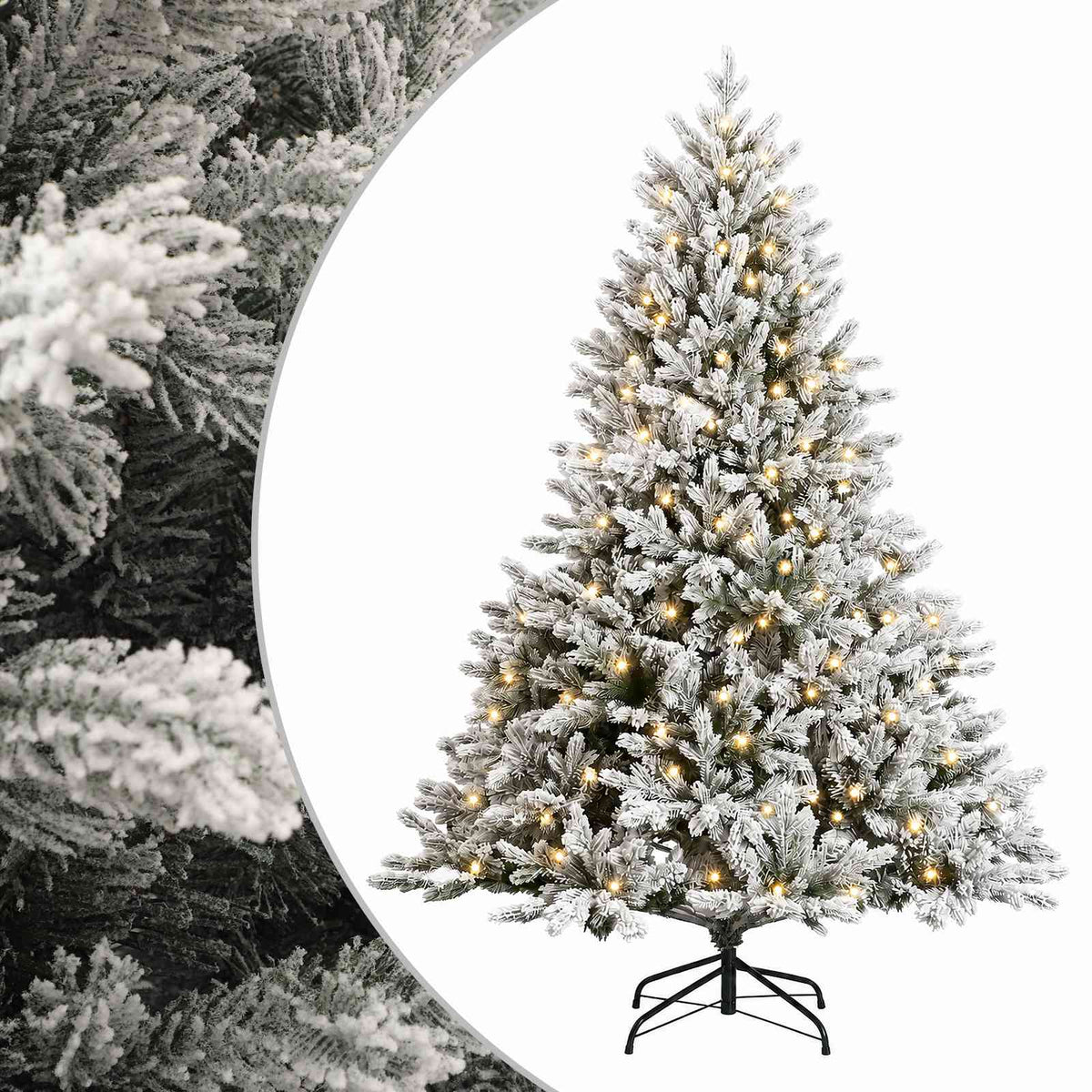 vidaXL Artificial Hinged Christmas Tree 120 cm 150 LEDs Warm White