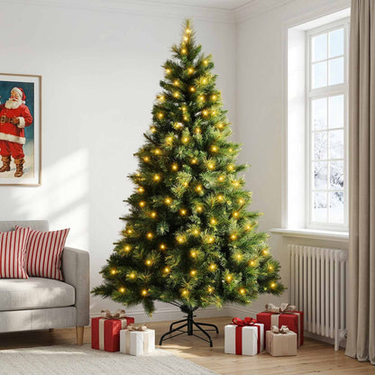vidaXL Artificial Hinged Christmas Tree 120 cm 150 LEDs Warm White