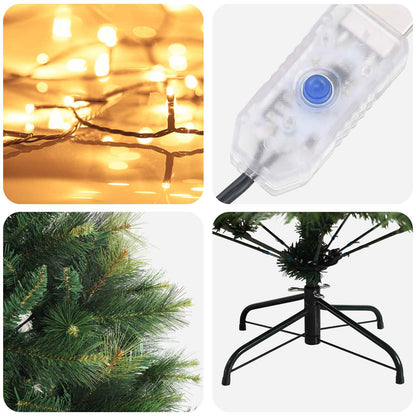 vidaXL Artificial Hinged Christmas Tree 120 cm 150 LEDs Warm White