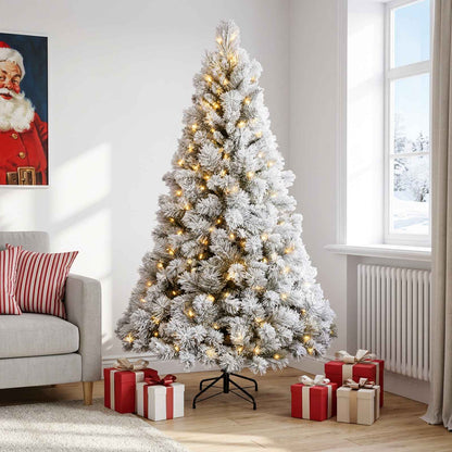 vidaXL Artificial Hinged Christmas Tree 150 cm 150 LEDs Warm White