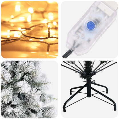 vidaXL Artificial Hinged Christmas Tree 150 cm 150 LEDs Warm White