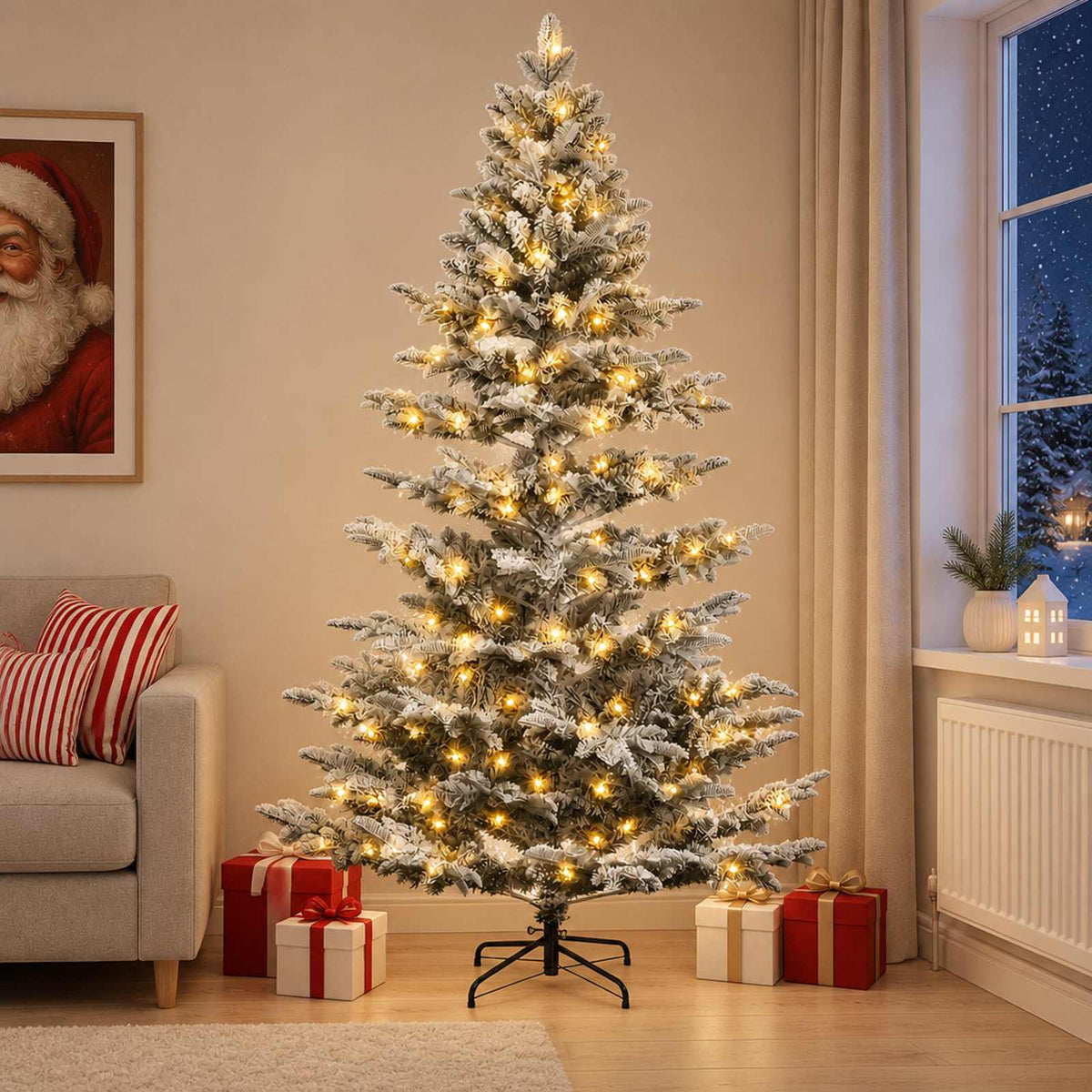 vidaXL Artificial Hinged Christmas Tree 120 cm 150 LEDs Warm White