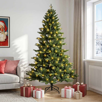 vidaXL Artificial Hinged Christmas Tree 150 cm 150 LEDs Warm White