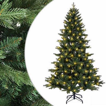vidaXL Artificial Hinged Christmas Tree 150 cm 150 LEDs Warm White