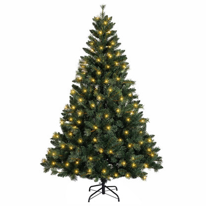 vidaXL Artificial Hinged Christmas Tree 120 cm 150 LEDs Warm White