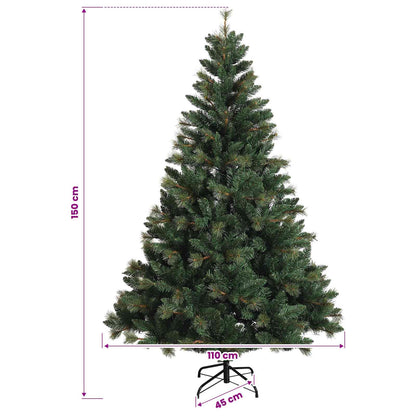 vidaXL Artificial Hinged Christmas Tree 150 cm 150 LEDs Warm White