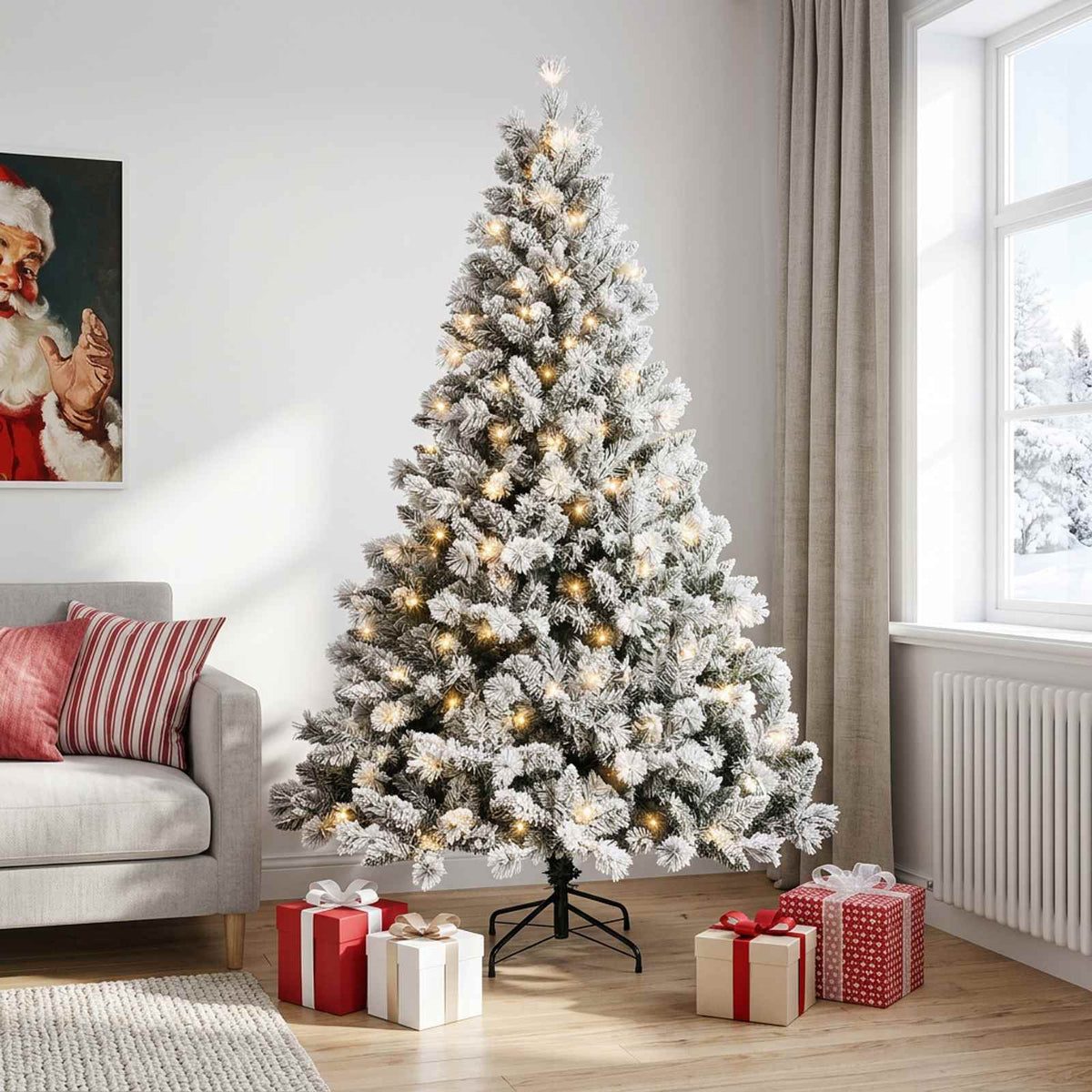 vidaXL Artificial Hinged Christmas Tree 120 cm 150 LEDs Warm White