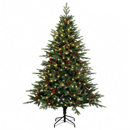 vidaXL Artificial Hinged Christmas Tree 120 cm 150 LEDs Warm White
