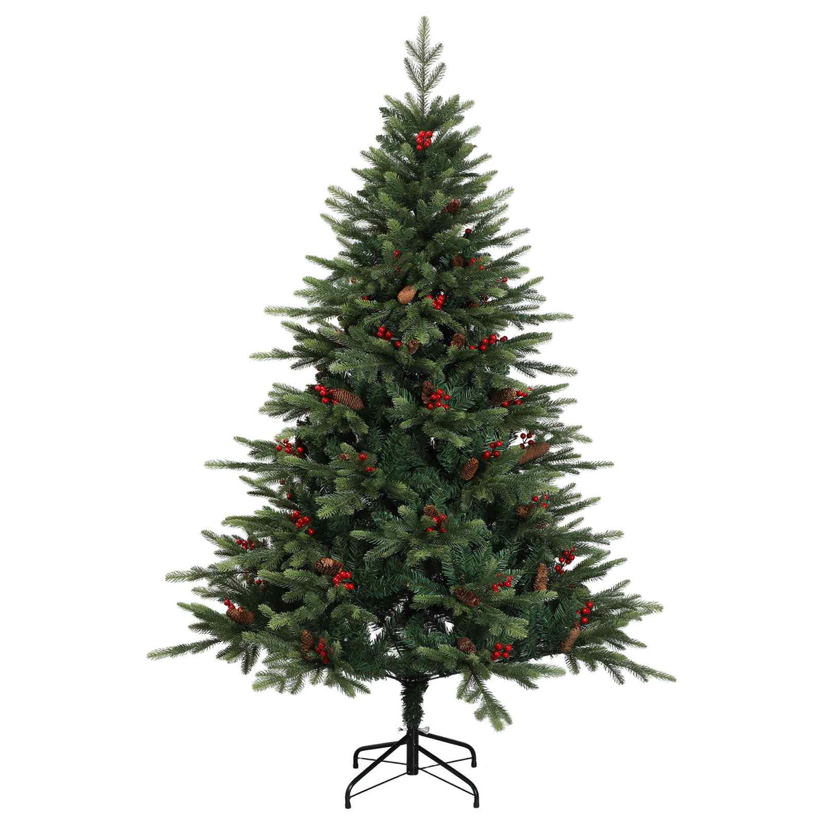 vidaXL Artificial Hinged Christmas Tree 150 cm 150 LEDs Warm White