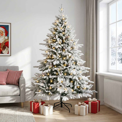 vidaXL Artificial Hinged Christmas Tree 150 cm 150 LEDs Warm White