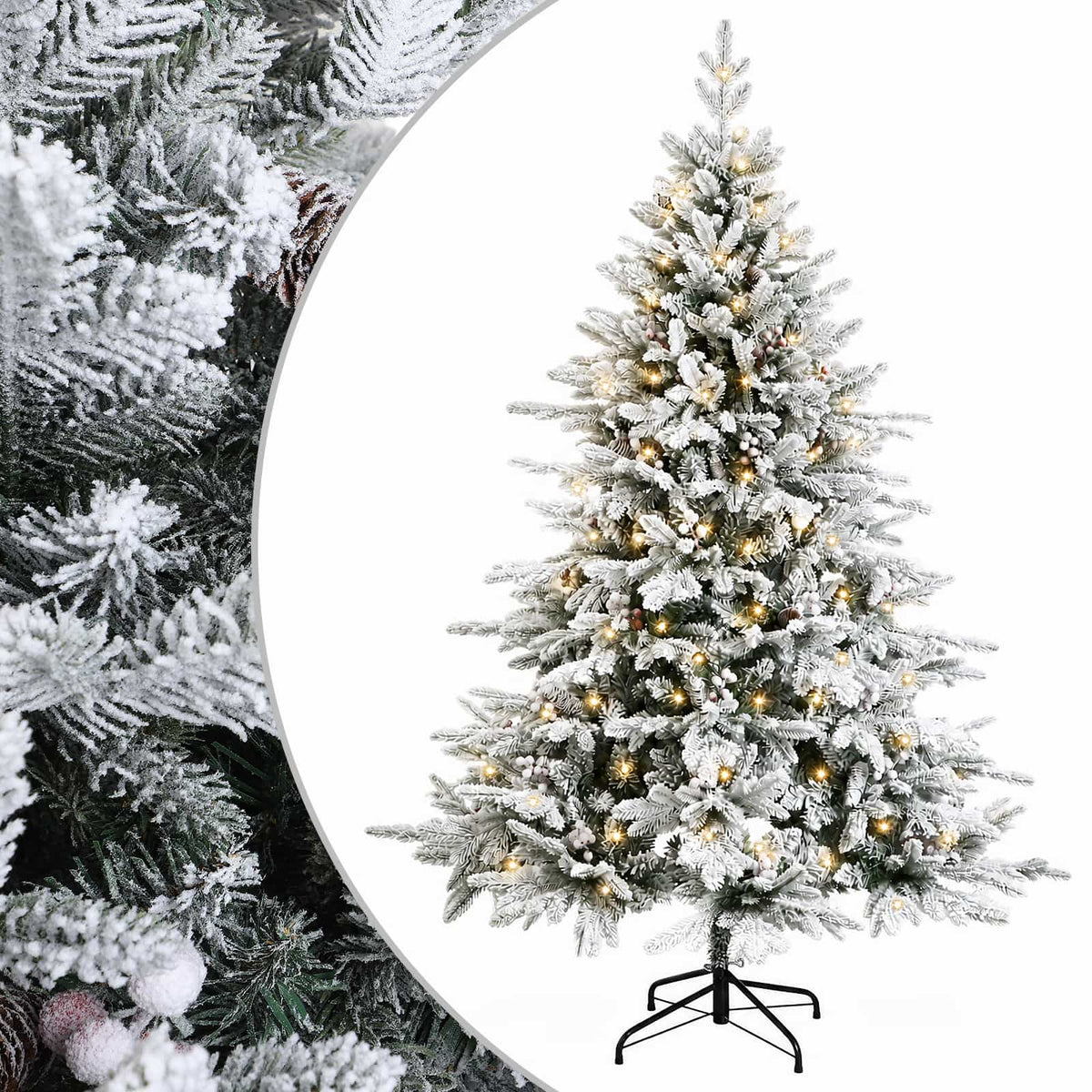 vidaXL Artificial Hinged Christmas Tree 120 cm 150 LEDs Warm White