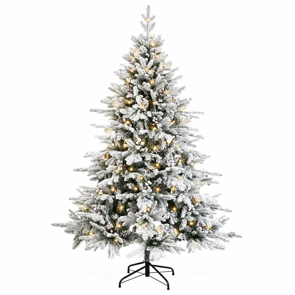 vidaXL Artificial Hinged Christmas Tree 120 cm 150 LEDs Warm White