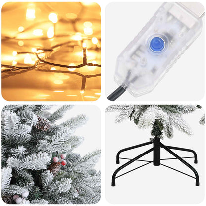 vidaXL Artificial Hinged Christmas Tree 150 cm 150 LEDs Warm White
