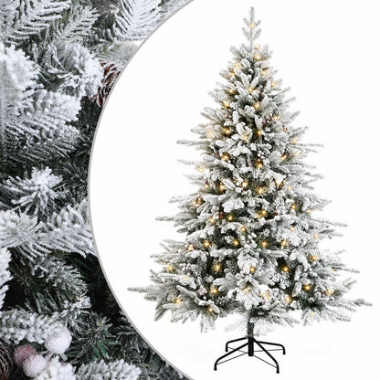 vidaXL Artificial Hinged Christmas Tree 150 cm 150 LEDs Warm White