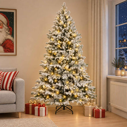vidaXL Artificial Hinged Christmas Tree 150 cm 150 LEDs Warm White