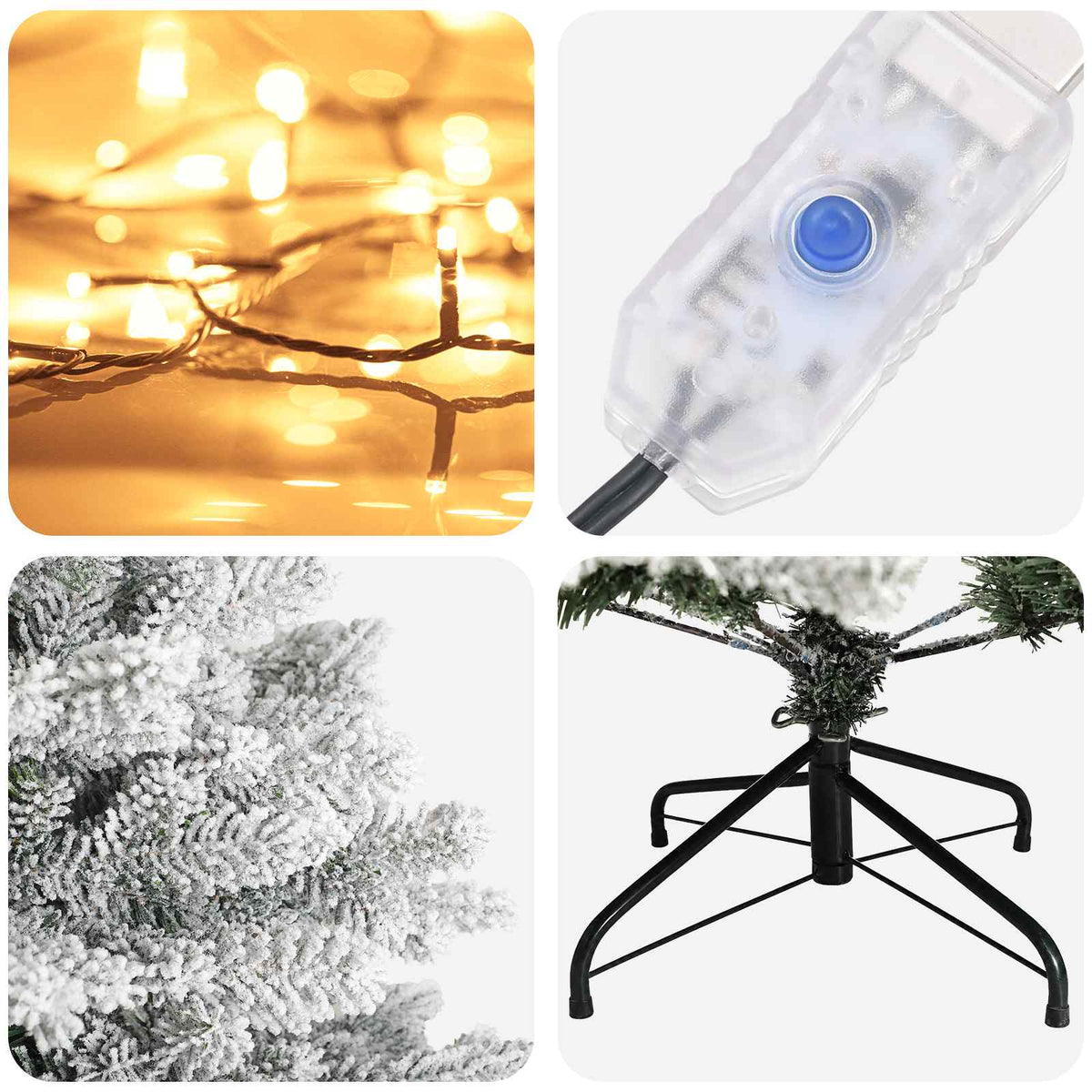 vidaXL Artificial Hinged Christmas Tree 150 cm 150 LEDs Warm White