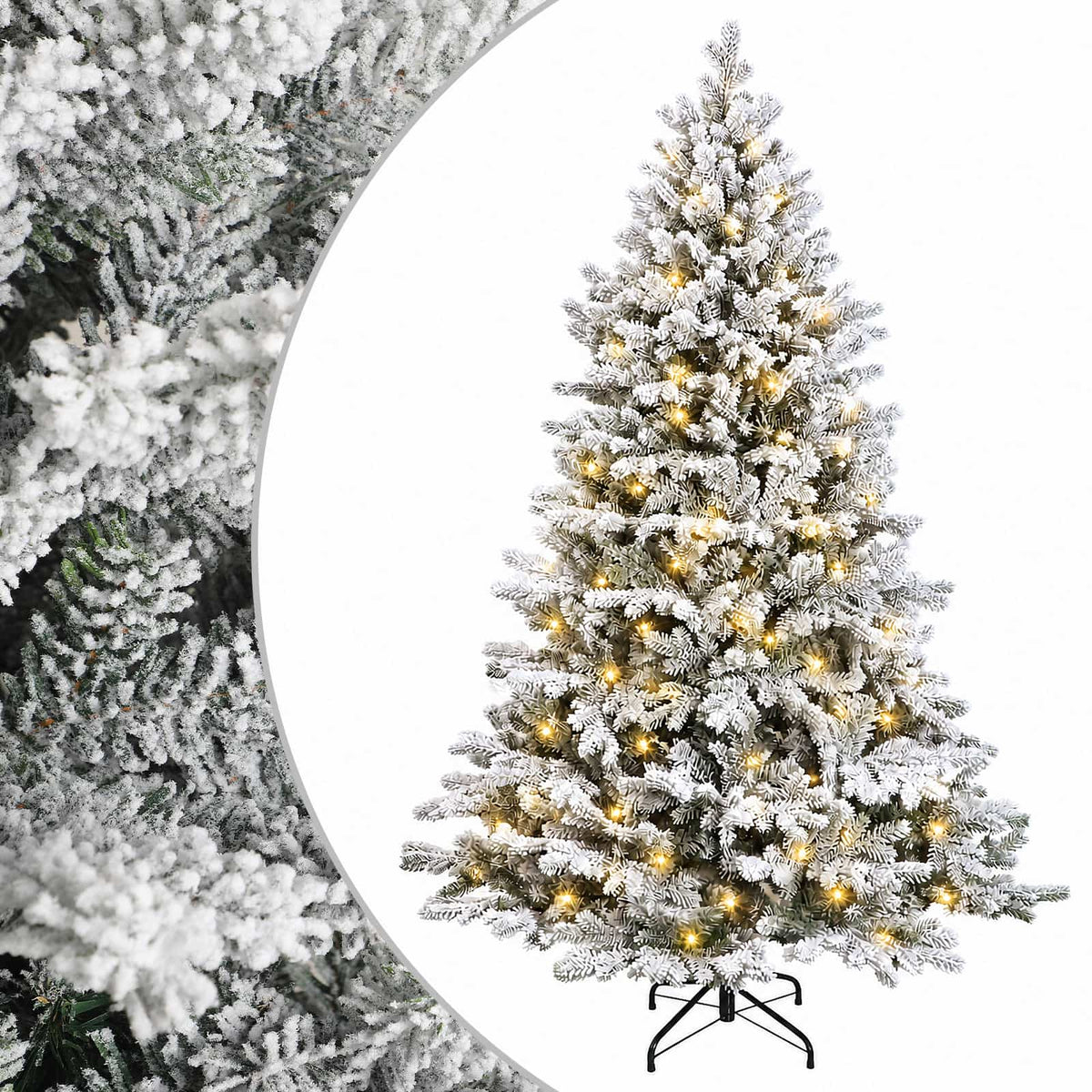 vidaXL Artificial Hinged Christmas Tree 150 cm 150 LEDs Warm White