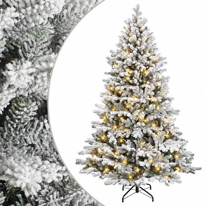 vidaXL Artificial Hinged Christmas Tree 150 cm 150 LEDs Warm White