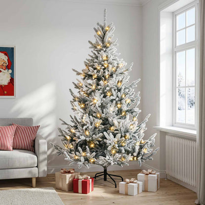 vidaXL Artificial Hinged Christmas Tree 150 cm 150 LEDs Warm White