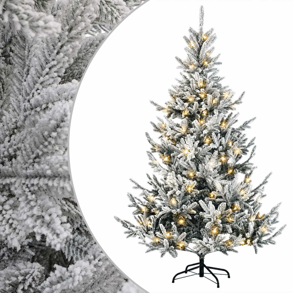vidaXL Artificial Hinged Christmas Tree 150 cm 150 LEDs Warm White