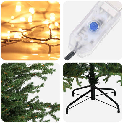 vidaXL Artificial Hinged Christmas Tree 120 cm 150 LEDs Warm White