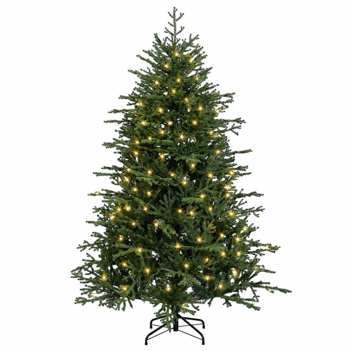 vidaXL Artificial Hinged Christmas Tree 150 cm 150 LEDs Warm White