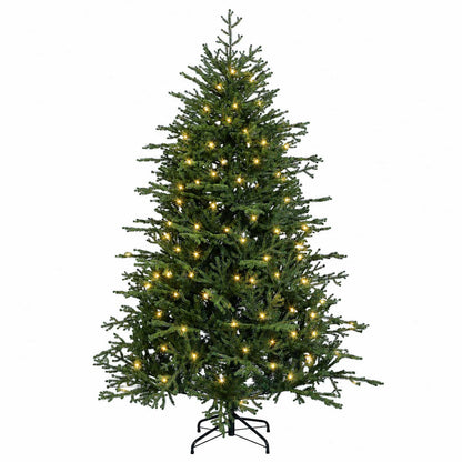 vidaXL Artificial Hinged Christmas Tree 150 cm 150 LEDs Warm White