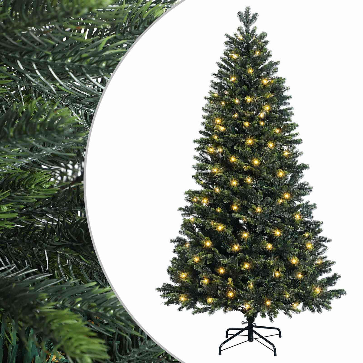 vidaXL Artificial Hinged Christmas Tree 120 cm 150 LEDs Warm White