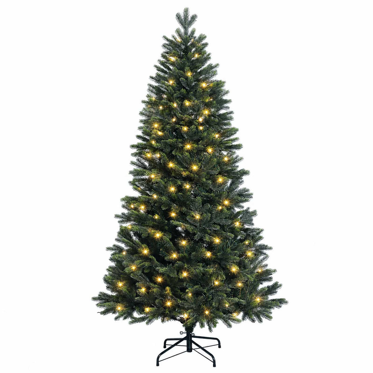 vidaXL Artificial Hinged Christmas Tree 150 cm 150 LEDs Warm White
