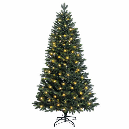 vidaXL Artificial Hinged Christmas Tree 150 cm 150 LEDs Warm White