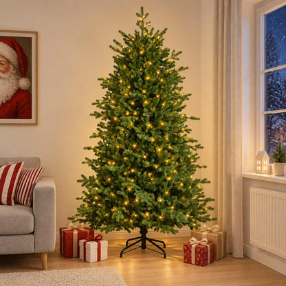 vidaXL Artificial Hinged Christmas Tree 120 cm 150 LEDs Warm White