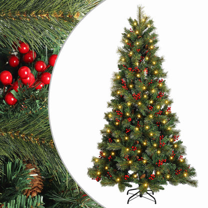 vidaXL Artificial Hinged Christmas Tree 120 cm 150 LEDs Warm White