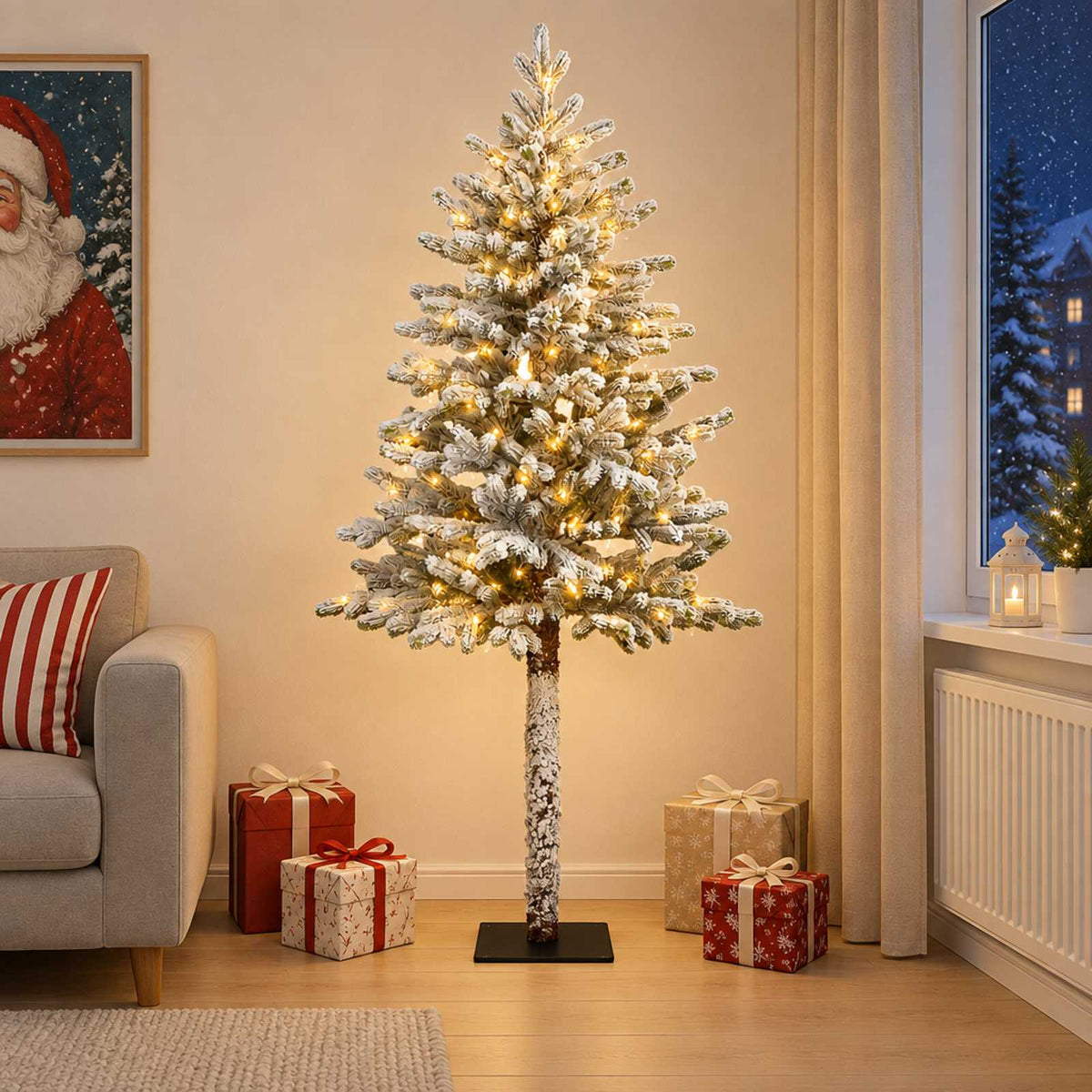 vidaXL Artificial Hinged Christmas Tree 120 cm 150 LEDs Warm White