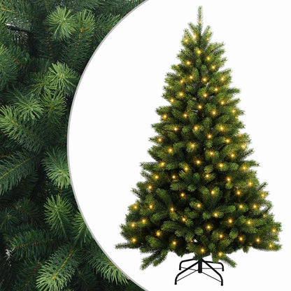 vidaXL Artificial Hinged Christmas Tree 150 cm 150 LEDs Warm White