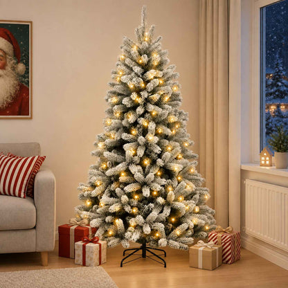 vidaXL Artificial Hinged Christmas Tree 150 cm 150 LEDs Warm White