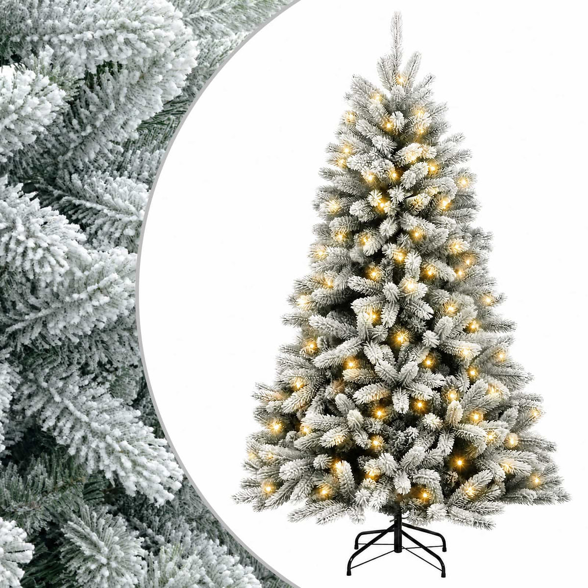 vidaXL Artificial Hinged Christmas Tree 150 cm 150 LEDs Warm White