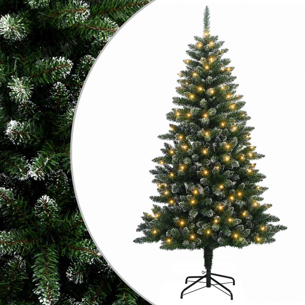 vidaXL Artificial Hinged Christmas Tree 120 cm 150 LEDs Warm White
