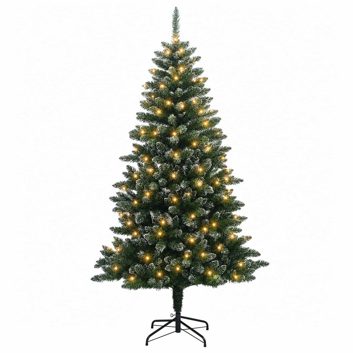 vidaXL Artificial Hinged Christmas Tree 150 cm 150 LEDs Warm White