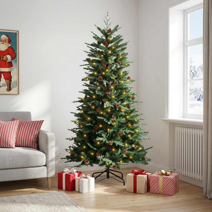 vidaXL Artificial Hinged Christmas Tree 120 cm 150 LEDs Warm White