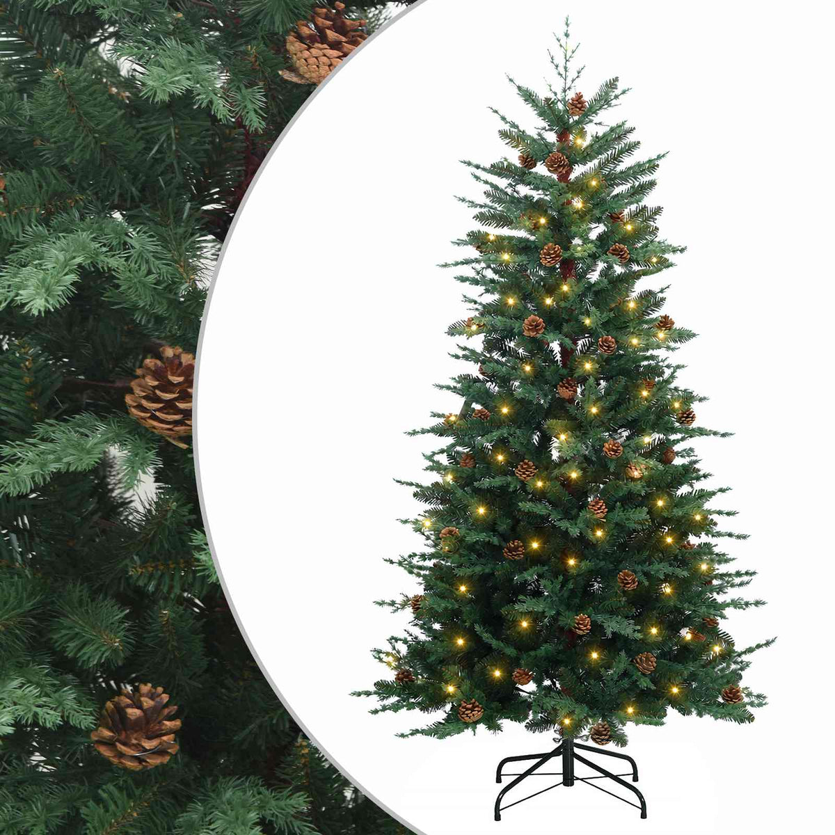 vidaXL Artificial Hinged Christmas Tree 120 cm 150 LEDs Warm White