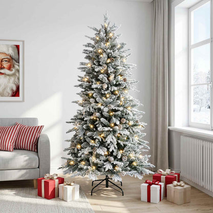 vidaXL Artificial Hinged Christmas Tree 150 cm 150 LEDs Warm White