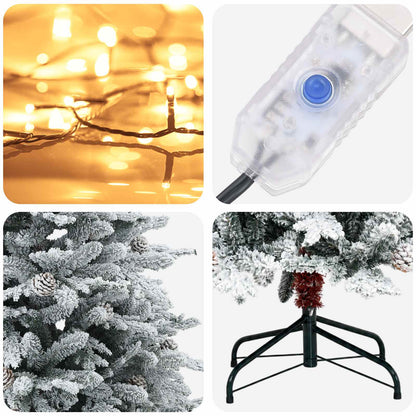 vidaXL Artificial Hinged Christmas Tree 150 cm 150 LEDs Warm White