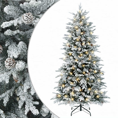 vidaXL Artificial Hinged Christmas Tree 150 cm 150 LEDs Warm White