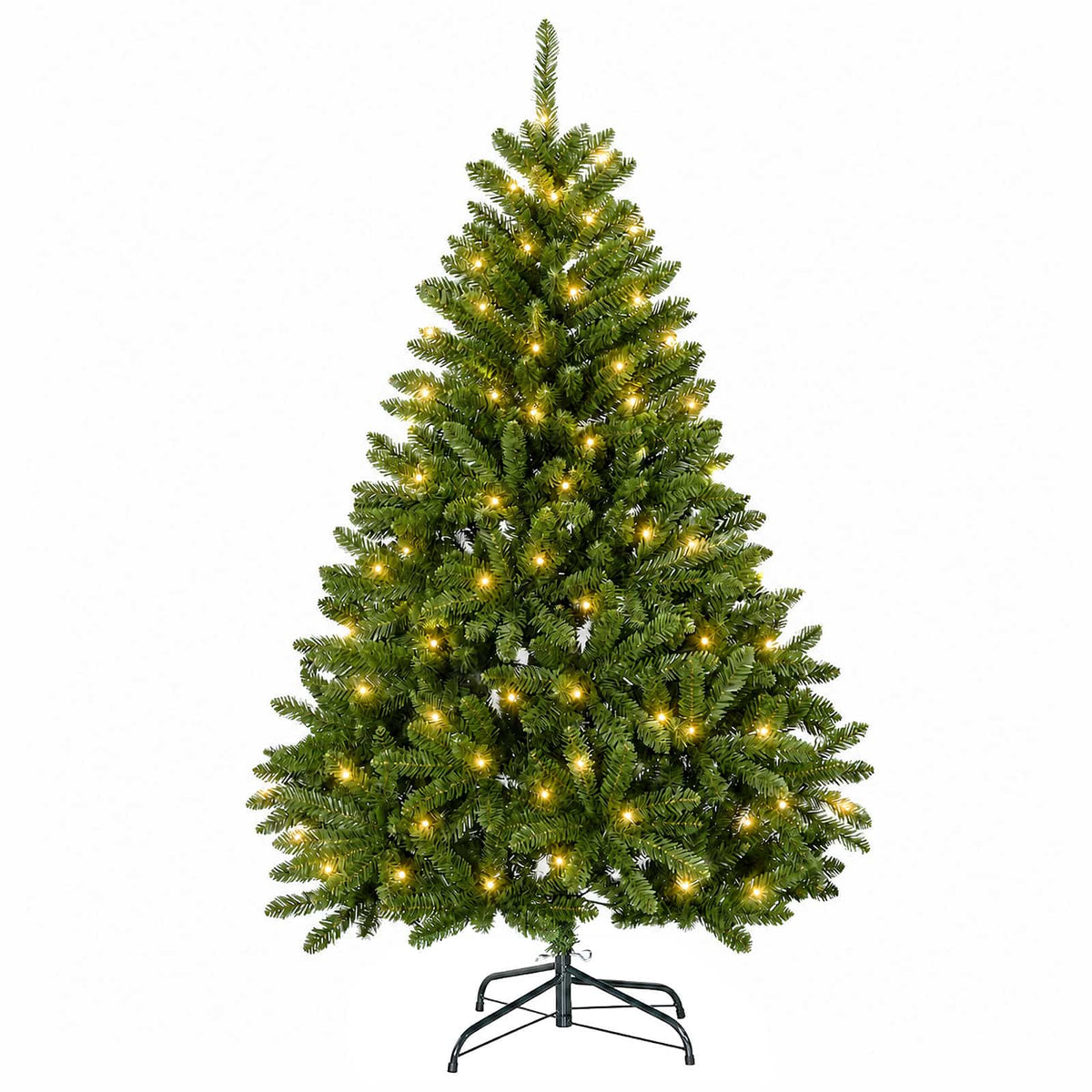 vidaXL Artificial Hinged Christmas Tree 120 cm 150 LEDs Warm White