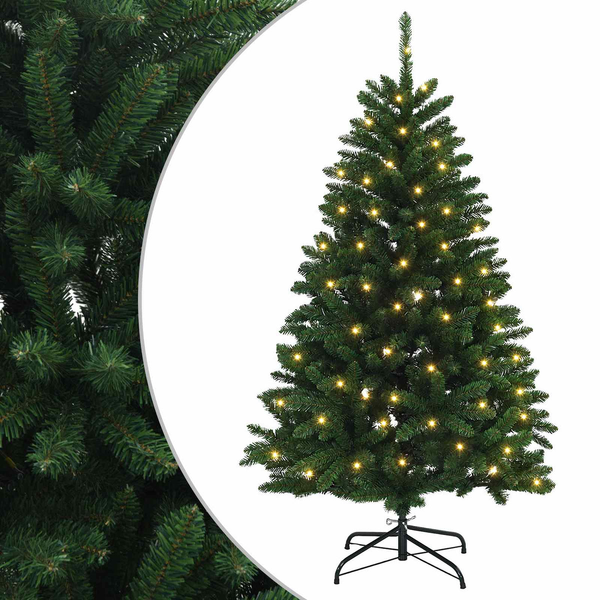 vidaXL Artificial Hinged Christmas Tree 150 cm 150 LEDs Warm White