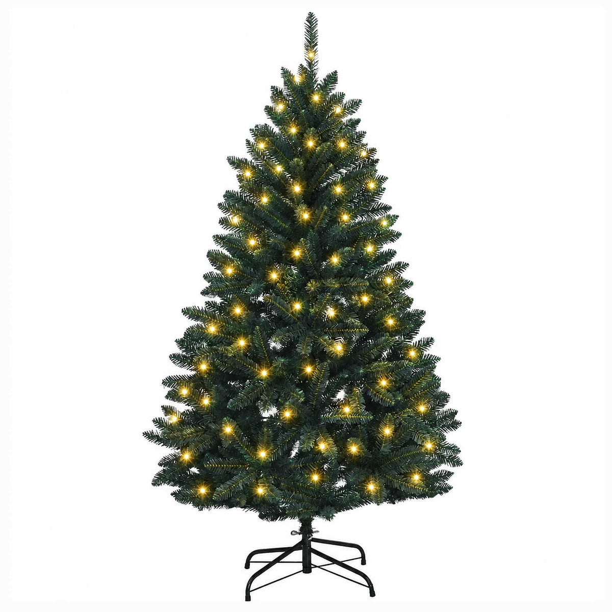 vidaXL Artificial Hinged Christmas Tree 120 cm 150 LEDs Warm White