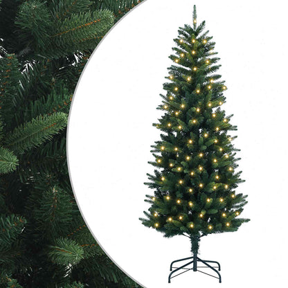 vidaXL Artificial Hinged Christmas Tree 150 cm 150 LEDs Warm White PVC