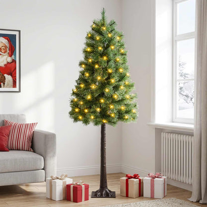 vidaXL Artificial Hinged Christmas Tree 150 cm 150 LEDs Warm White