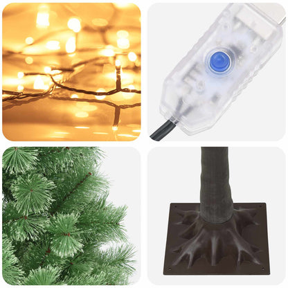 vidaXL Artificial Hinged Christmas Tree 150 cm 150 LEDs Warm White