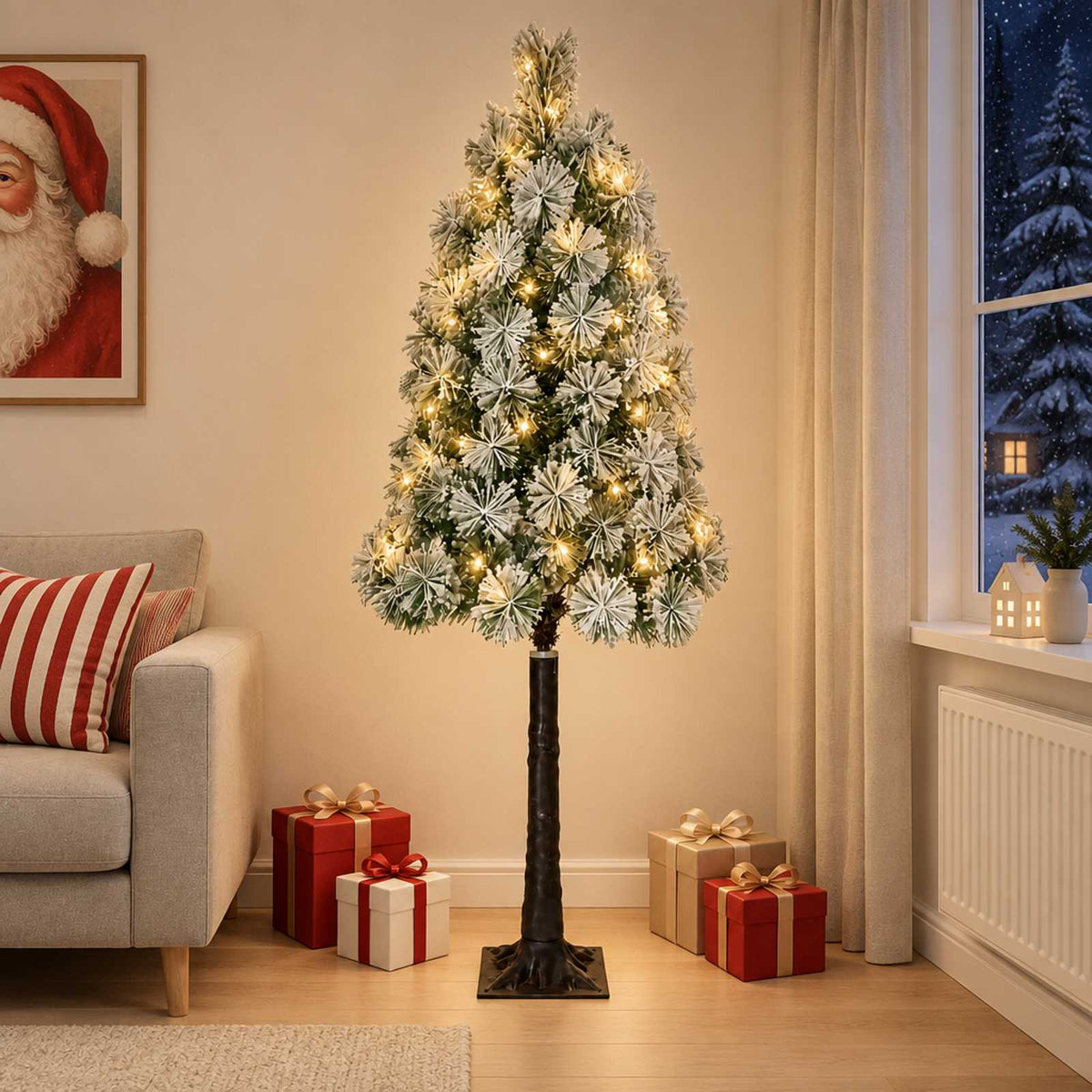 vidaXL Artificial Hinged Christmas Tree 120 cm 150 LEDs Warm White